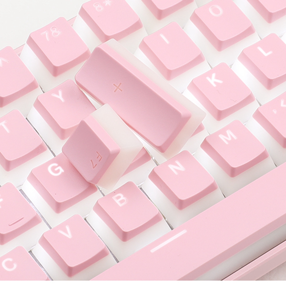 Cyrillic/Russian Pudding Keycaps Layout Keycap for Mechanical Keyboards Keycap Double Shot PBT Full 117 Keys Set Keycaps ISO Key: green