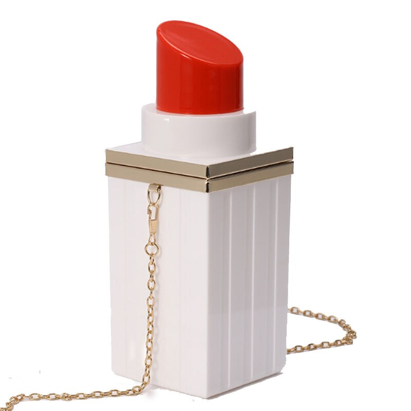 Clutch Evening Bags Chain bag women bags Black Lipstick Shape Women Cutch Banquet party purse beauty #50: white women bag