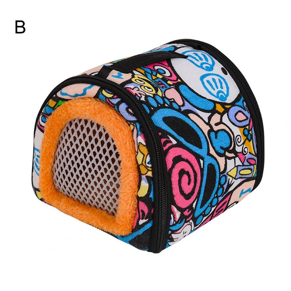 Small Animal Carrier Portable Hedgehog Travel Bag Bed House Keep Warm Ultralight Rabbit Hamster Outdoor Pet Travel Bag:  B