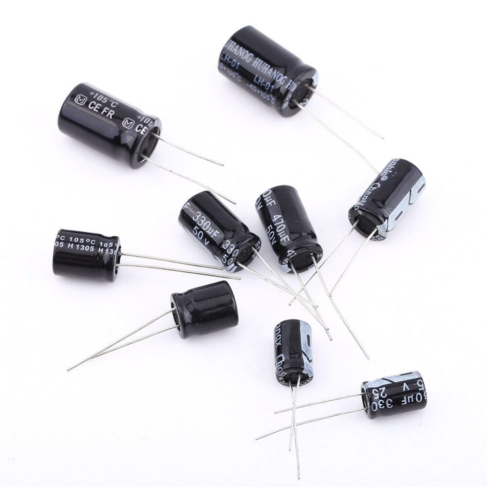 125 Stks/set Elektrolytische Condensatoren Waarden Radial Condensator 1Uf ~ 2200Uf 25 Condensatoren Assortiment Box Kit
