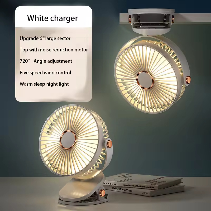 Xiaomi-ventilador con Clip de 8000mAh, circulador de aire portátil de escritorio recargable silencioso de 5 velocidades, ventilador inalámbrico con luz LED para acampar y hogar
