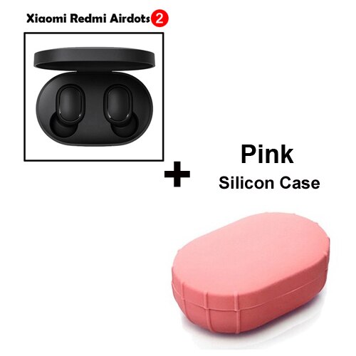 Xiaomi Redmi Airdots earphone 2 TWS Stereo Wireless earphone Voice control Bluetooth 5.0 Noise reduction Tap Control: Add Pink Case