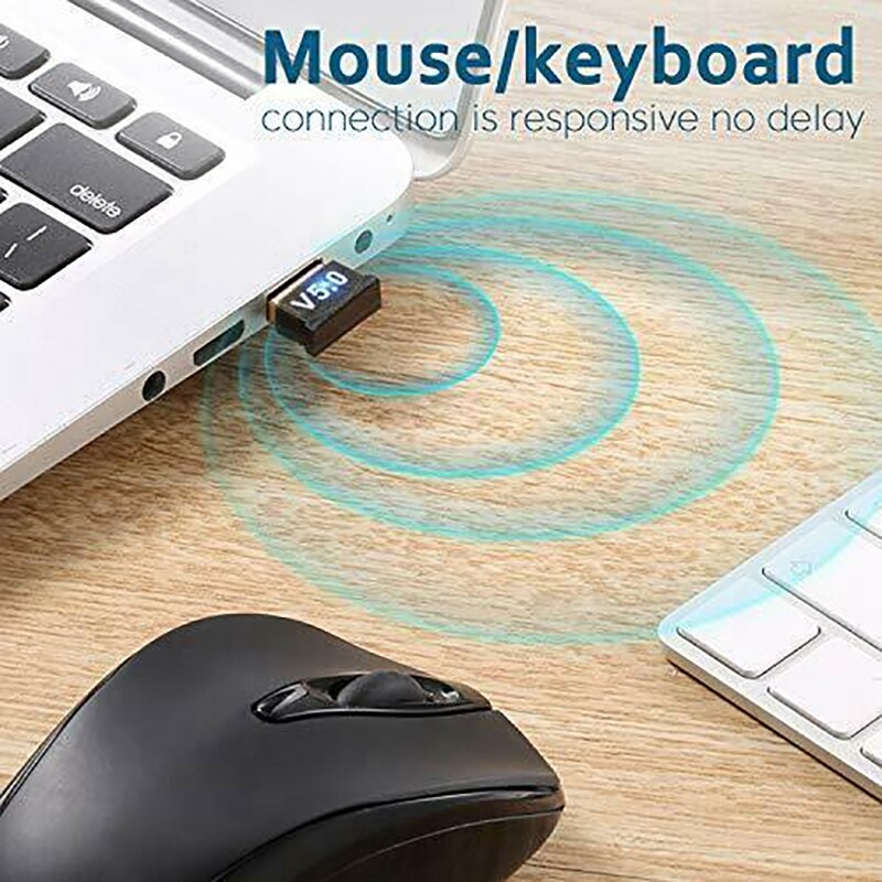 USB Bluetooth 5.0 Adapter Wireless Dongle Stereo Receiver o Sender for PC Computer Laptop Earphone TV Transmitter