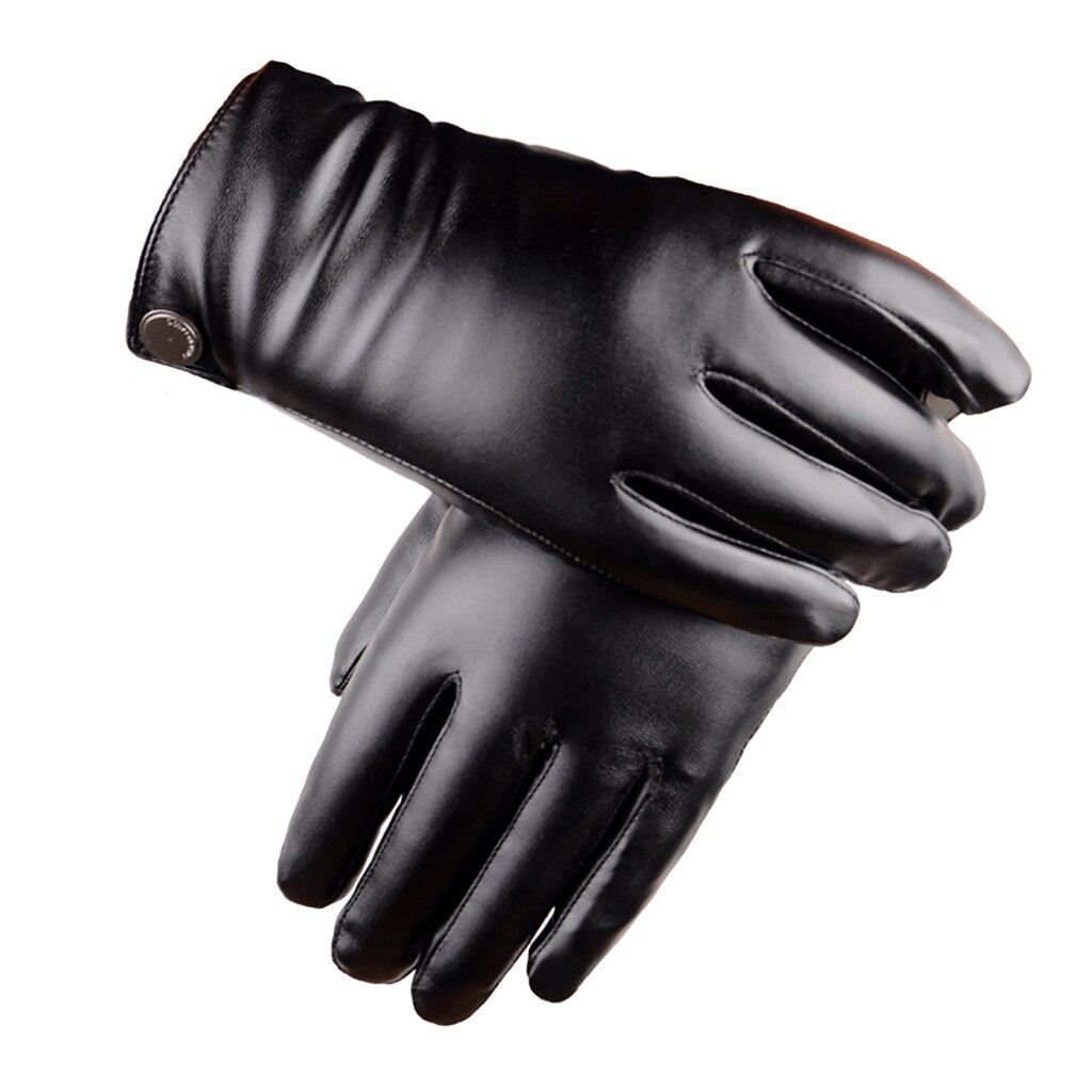 Winter Men Gloves Outdoor Windproof Waterproof Leather Gloves Windproof Touch Screen Velvet Warm Gloves Motorcycle Riding