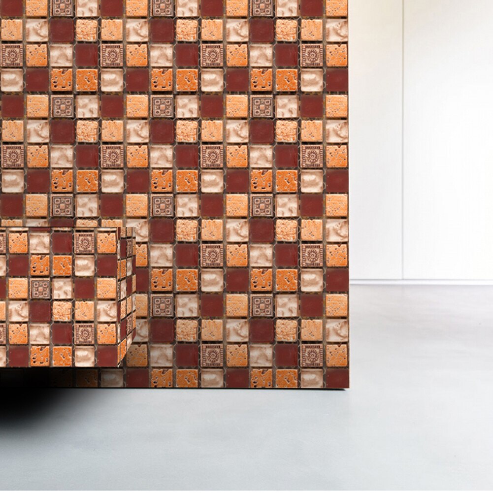 10 unids/set de azulejos de pared de mosaico Vintage, adhesivo impermeable, autoadhesivo, calcomanías de suelo DIY, cocina, baño, pegatina de azulejos para el hogar