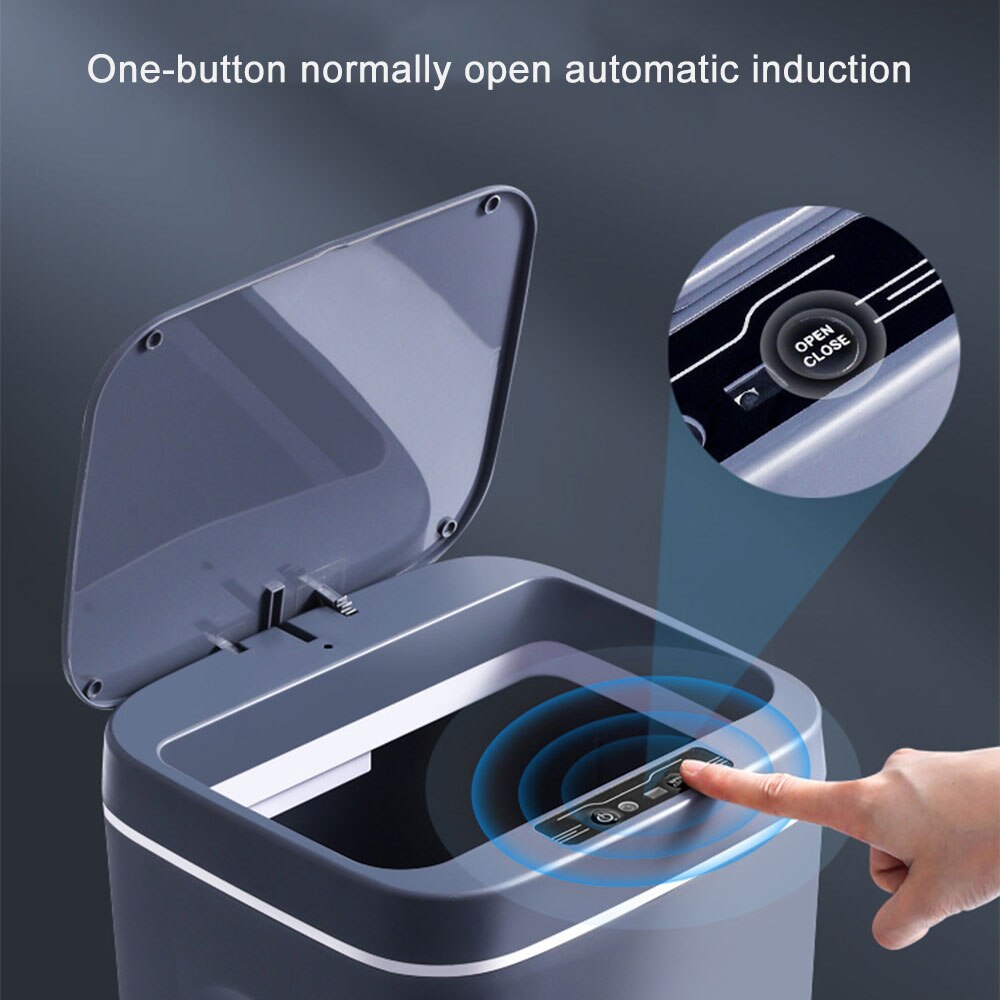 Smart Induction Trash Can Automatic Intelligent Sensor Dustbin Electric Touch Trash Bin for Kitchen Bathroom Bedroom Garbage