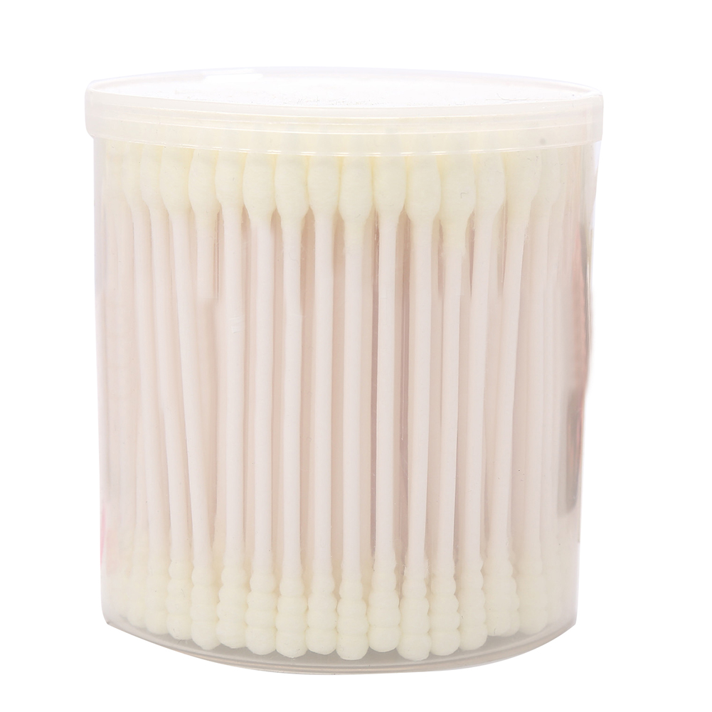 200Pcs Sharp Round Spiral Head Cotton Swabs 12 Colors women Makeup Cotton Buds Tip Nose Ears Cleaning Health Care Tools: Yellow