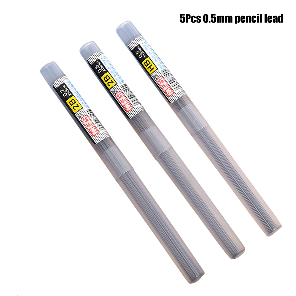 3Pcs Transparent Pencil 0.5/0.7mm Graphite Drafting Writting Automatic Mechanical Pencil School Office Supplies Stationery: 5Pcs 0.5mm