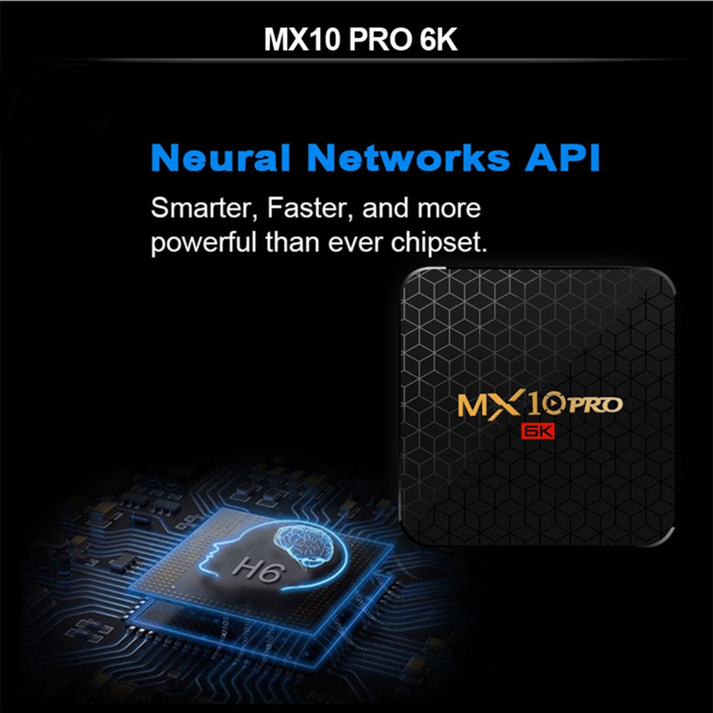 Mx 10 Pro H6 4 + 64GB inteligente Octa Core Android 9,0 Dual-banda WIFI 6K nosotros