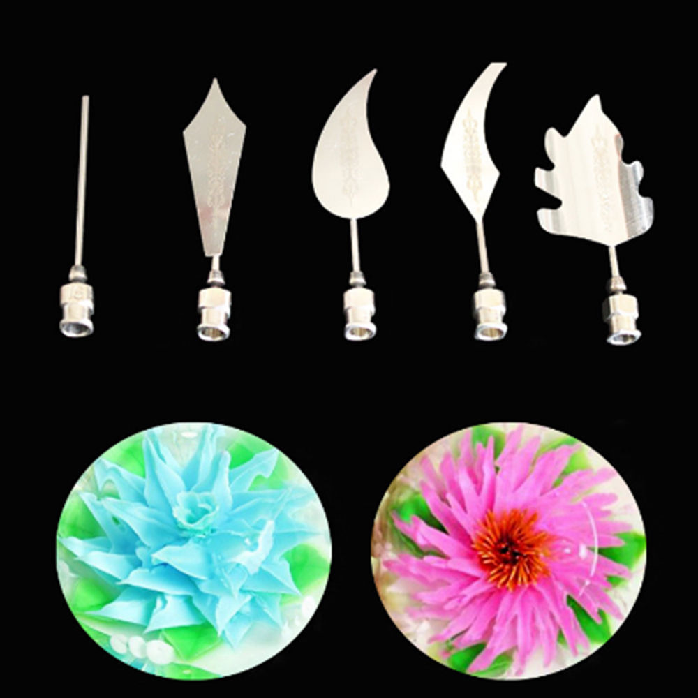 5 PCS Bloem 3D Jello Jelly Art Naalden Tools Jelly Cake Gelatine Pudding Nozzle