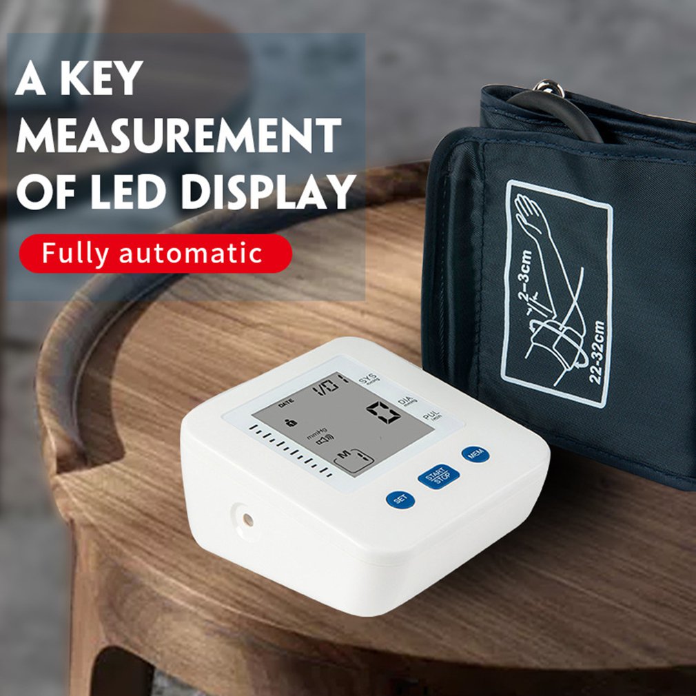 Esfigmomanómetro electrónico automático tipo brazo, esfigmomanómetro en inglés sin voz, pantalla Digital LCD