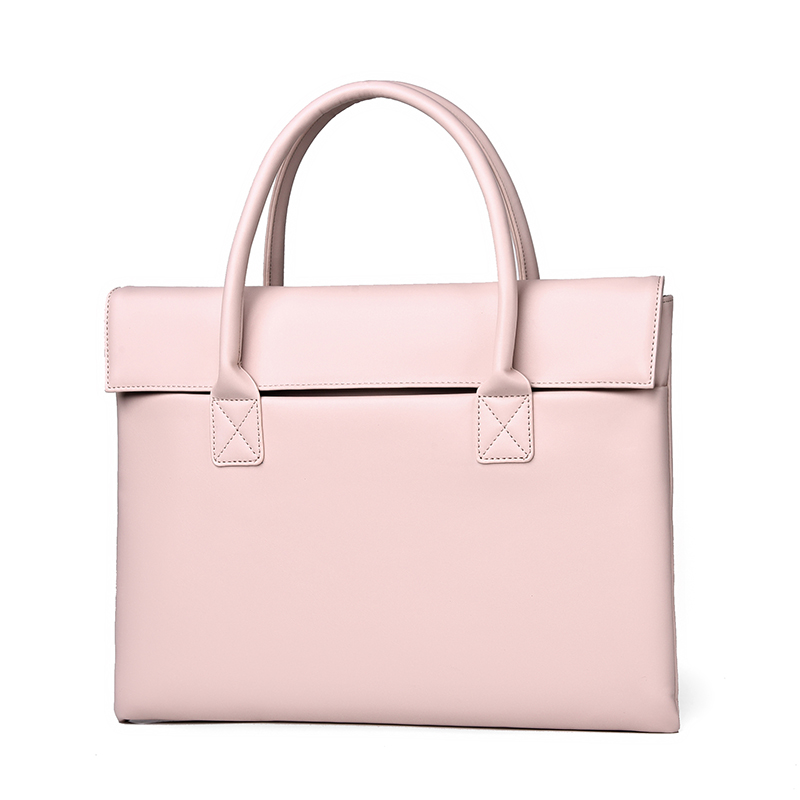 Large Capacity Laptop Bag - Stylish and durable briefcase with multiple compartments for daily essentials and laptop accessories: Pink
