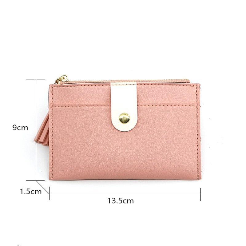 Purdored 1 pc mini tassel titular do cartão de crédito das mulheres pequenas caso do cartão de crédito do plutônio feminino zíper fino mini bolsa da moeda das senhoras cartão carteira