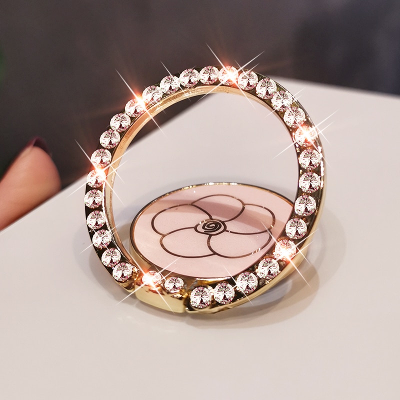 Diamantring mobiltelefon holder metal ring mobiltelefon holder velegnet til iphone huawei samsung universal stander