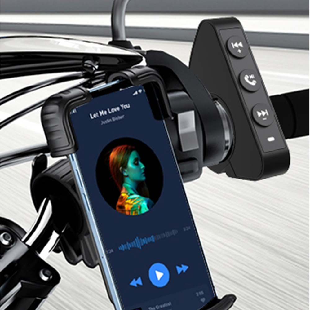 Telecomando per manubrio moto per interfono auricolare per casco IP6 Bluetooth 5.3 controllore per telefono senza fili per IPhone androide