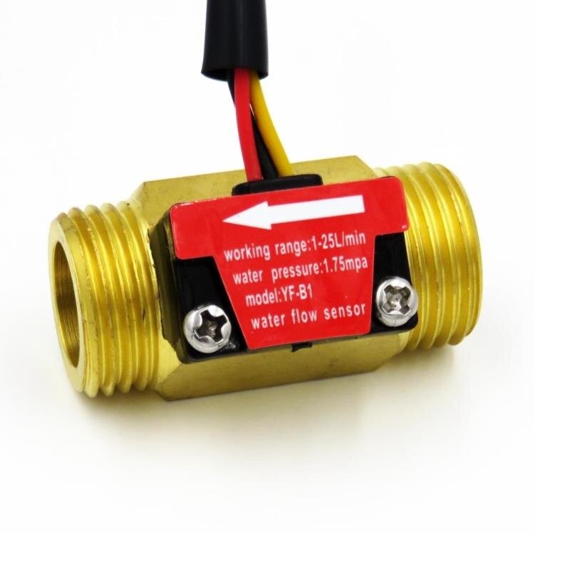 G1/2 &quot;DN15 Water Flow Sensor 1-25L/min Koper Turbine Flowmeter Turbine Flow Sensor YF-B1