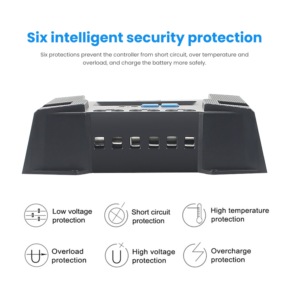 SUNYIMA-controlador de carga Solar de 12V y 24V, controlador de carga Solar de 10A, 20A, 30A, 40A, PWM, regulador de batería de Panel Solar, pantalla LCD de 4 USB