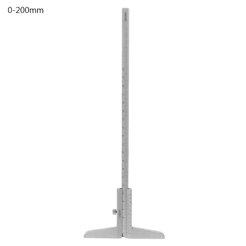 0-150mm/0-200mm/0-300mm Depth Vernier Caliper 0.02mm Accuracy Depth Gauge Depth Measuring Tool: 0-200mm