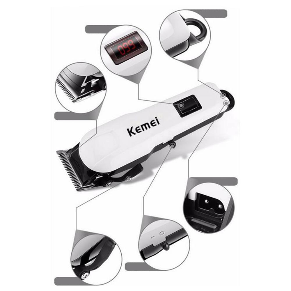Kemei KM-809A Electric Hair Clipper Rechargeable Men's Trimmer LCD Haircut Machine Barber Shop Shaver EU Plug