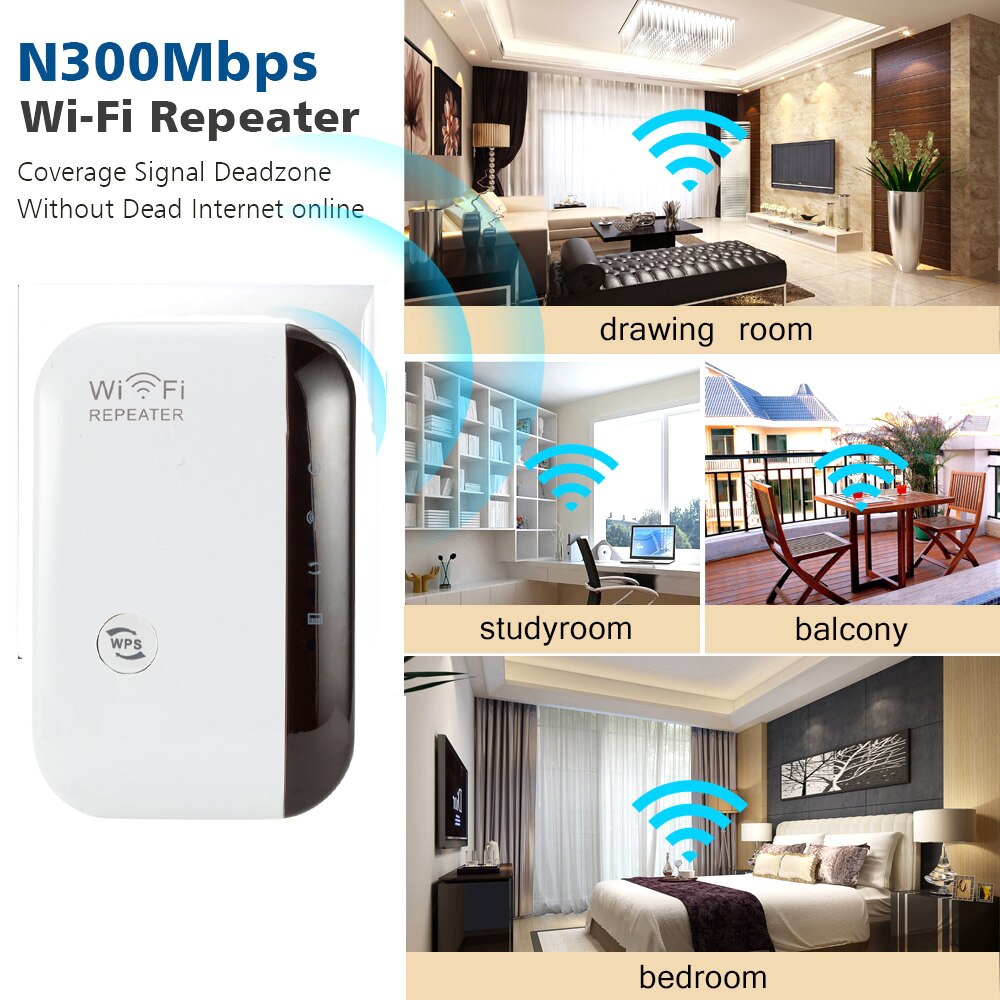 Wifi Draadloze Repeater Wifi Extender 300Mbps Versterker Wifi Signaal Booster Netwerk Versterker Ondersteuning Wps Ap Functie Repeater