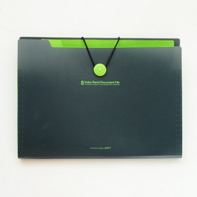 Mærke vandtæt bog  a4 papir arkivmappe taske harmonika stil dokument rektangel kontor hjemmeskole farve tilfældig: Sort farve 8 gitter