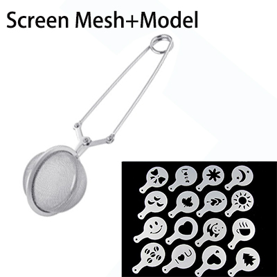 Tamiz de harina de malla fina de acero inoxidable, tamiz de harina/agitador de azúcar en polvo/colador pequeño de mano, herramientas de panadero: 1Pc and 16Pcs