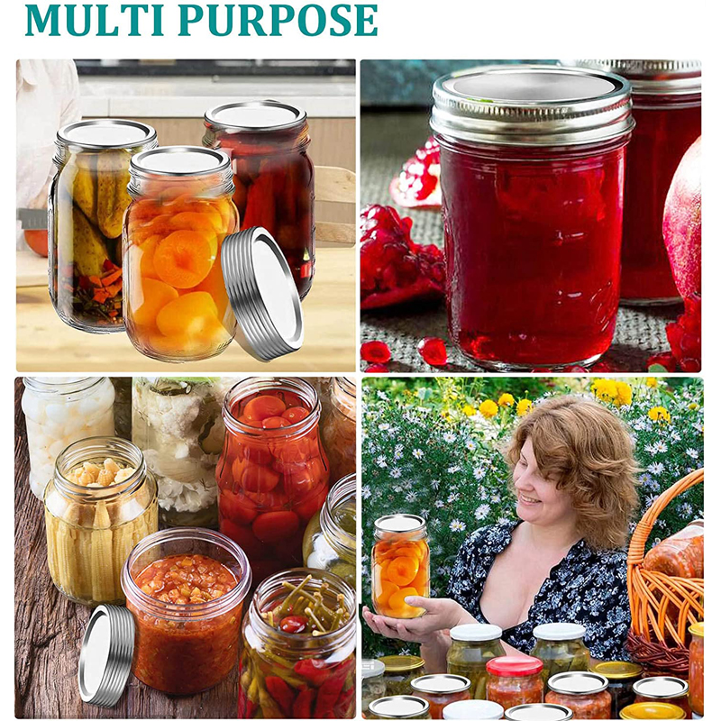 20Pcs 70Mm Regelmatige Mond Inblikken Deksels Mason Potten Deksel Split Type Metalen Lekvrije Deksels Voedsel Vers Houden