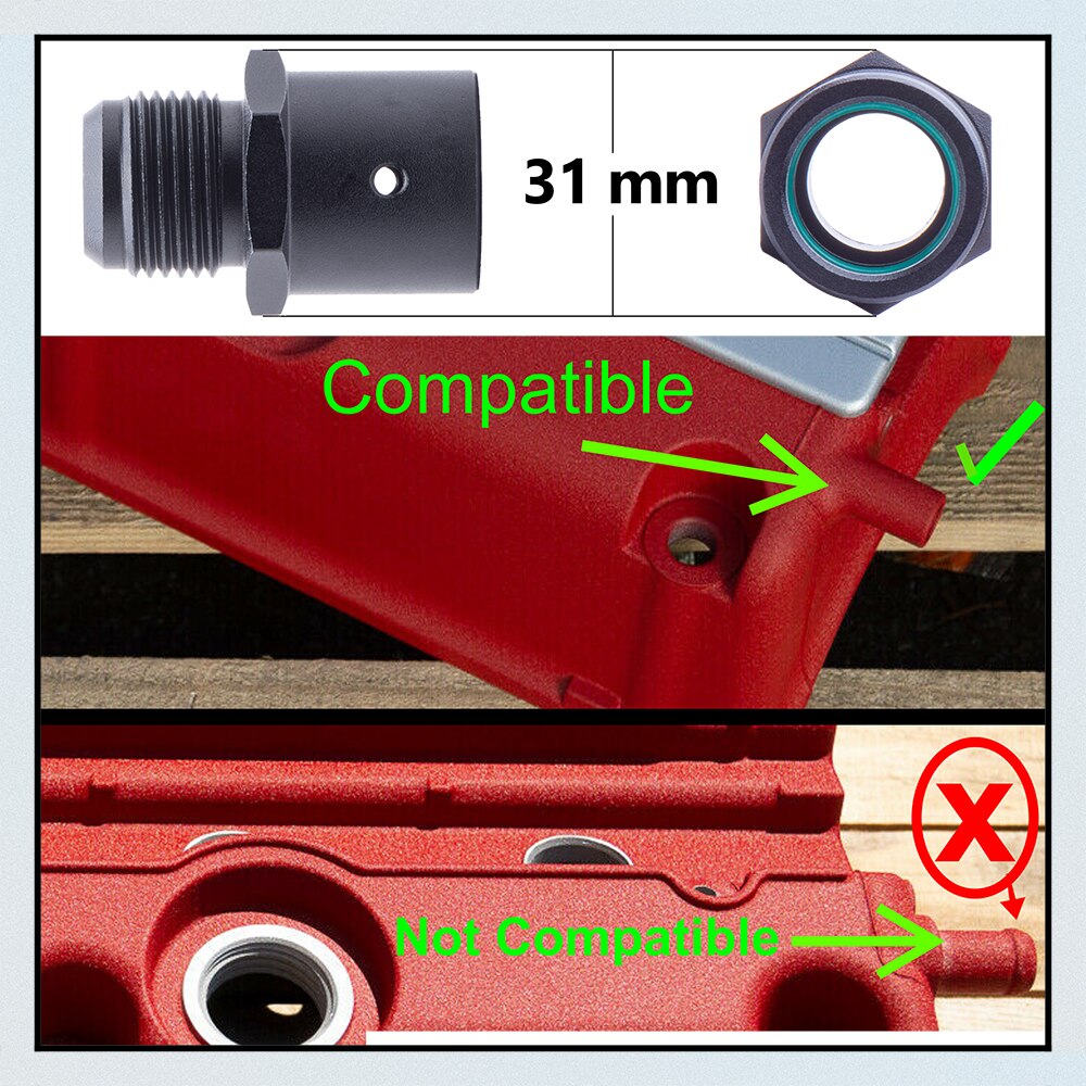 Valve Cover Vent Outlet K-Swap Breather Fitting Adapter 19mm AN10 For Honda Civic Acura Rsx Tsx K20 K24