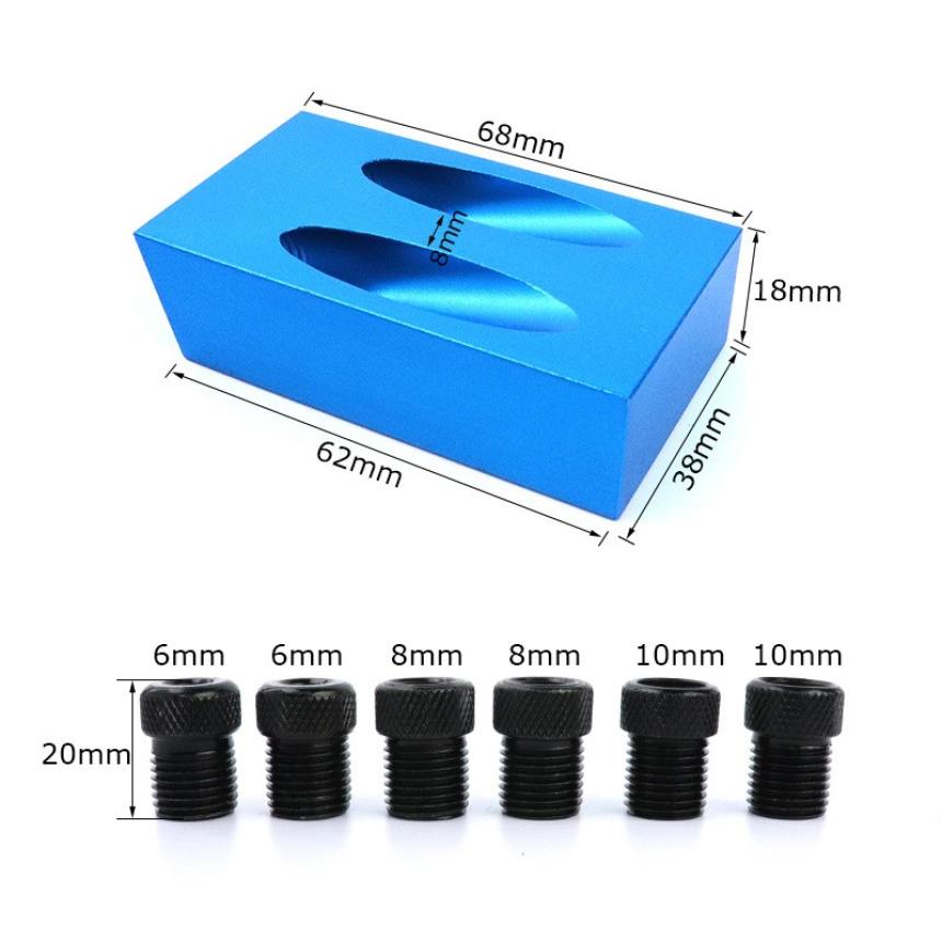 15 degree angle blue woodworking oblique hole locator punch locator wood splicing installation tool three-point drill