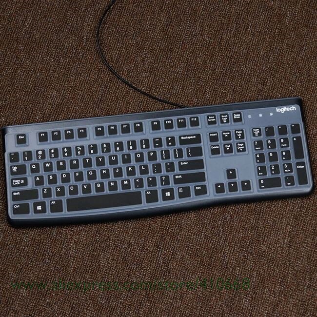 Wasserdichte Silikon Schreibtisch Tastatur Abdeckung Schutz Haut Für Logitech MK120 K120 Computer Staub Abdeckung Film: Schwarz