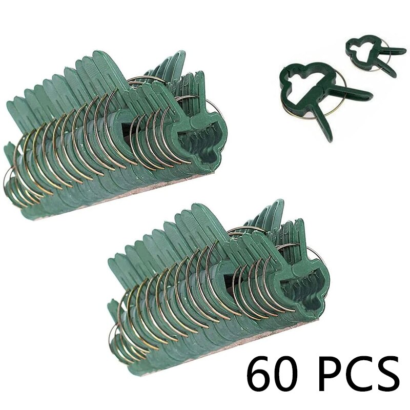 Groene Zachte Tuinieren Plant &amp; Bloem Hendel Loop Grijper Clips, Tool Voor Ondersteunen Of Rechttrekken Stengels, Stengels: 60pcs