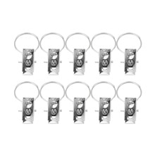 10Pcs Metal Window Shower Curtain Drapery Rod Clips Clamp Rings Universal