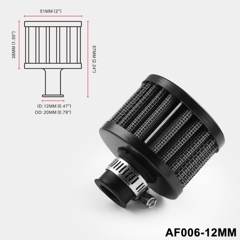 Universal 12mm Car OIL Cold Air Intake Crank Case Turbo Vent Rocker Box Air Filter Car Modification Air Filter Car Modification