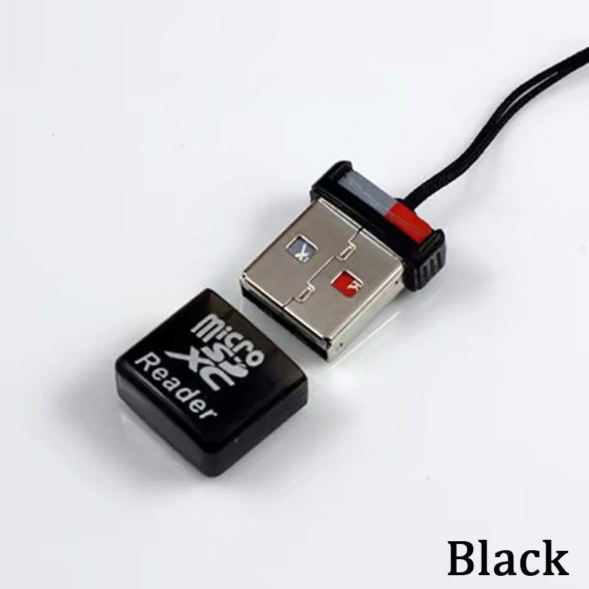 Mini Card Reader Super Speed USB 2.0 Mini SD/SDXC TF Card Reader Adapter Card Reader For Computer: black