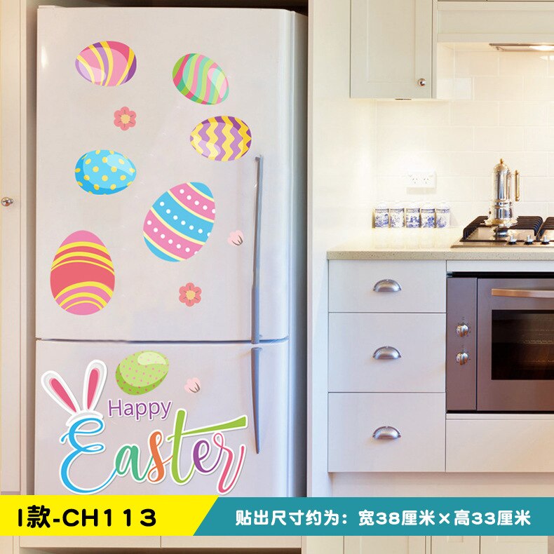 Easter egg decoration wall sticker glass paste mall storefront scene layout window paste poster: I-CH113