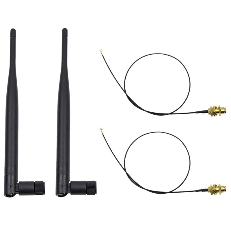 6dBi 2.4GHz 5GHz Dual Band WiFi RP-SMA Antenna W/ U.fl IPEX Cable Cord N8S5 Kits Computer car universal version wifi antenna