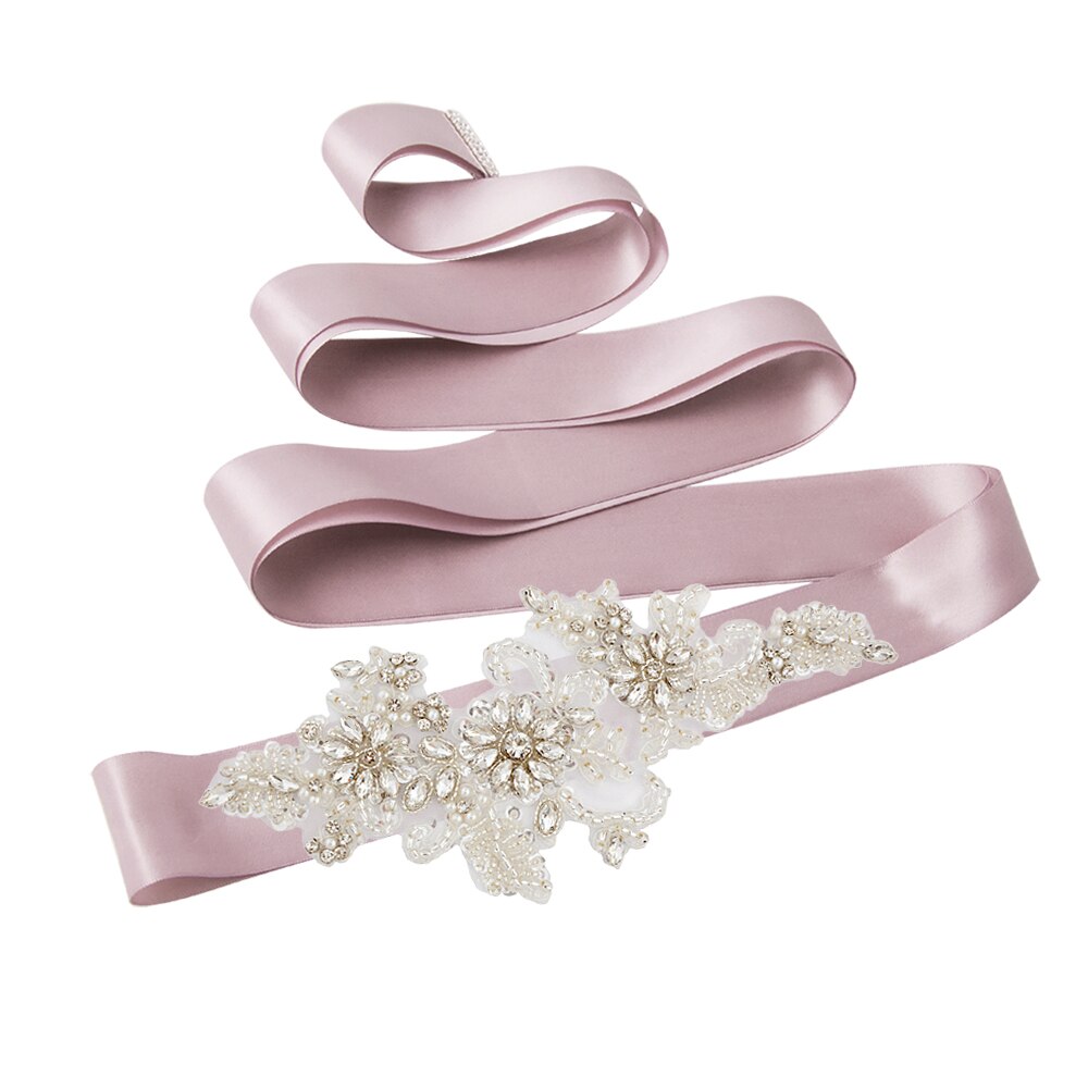 TRiXY S139 strass ceinture perles mariage ceinture argent diamant ceinture mariée ceinture mariage robe accessoire blanc brodé ceinture: antique voilet