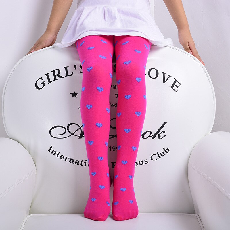 Warmom Spring Autumn Velvet Baby Girls Love Heart Tights Candy Color Children Dance Lovely 12 Colors Pantyhose: Rose Red