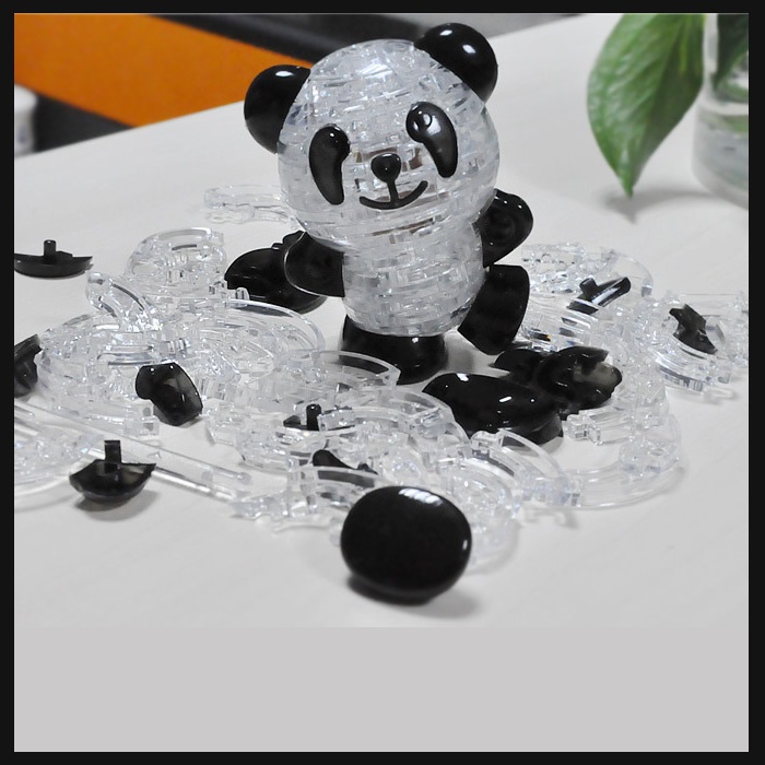 3D cristal Puzzle Puzzles Panda Animal dauphin cygne ours lapin jouets éducatifs noël enfant de nouvel an: Panda