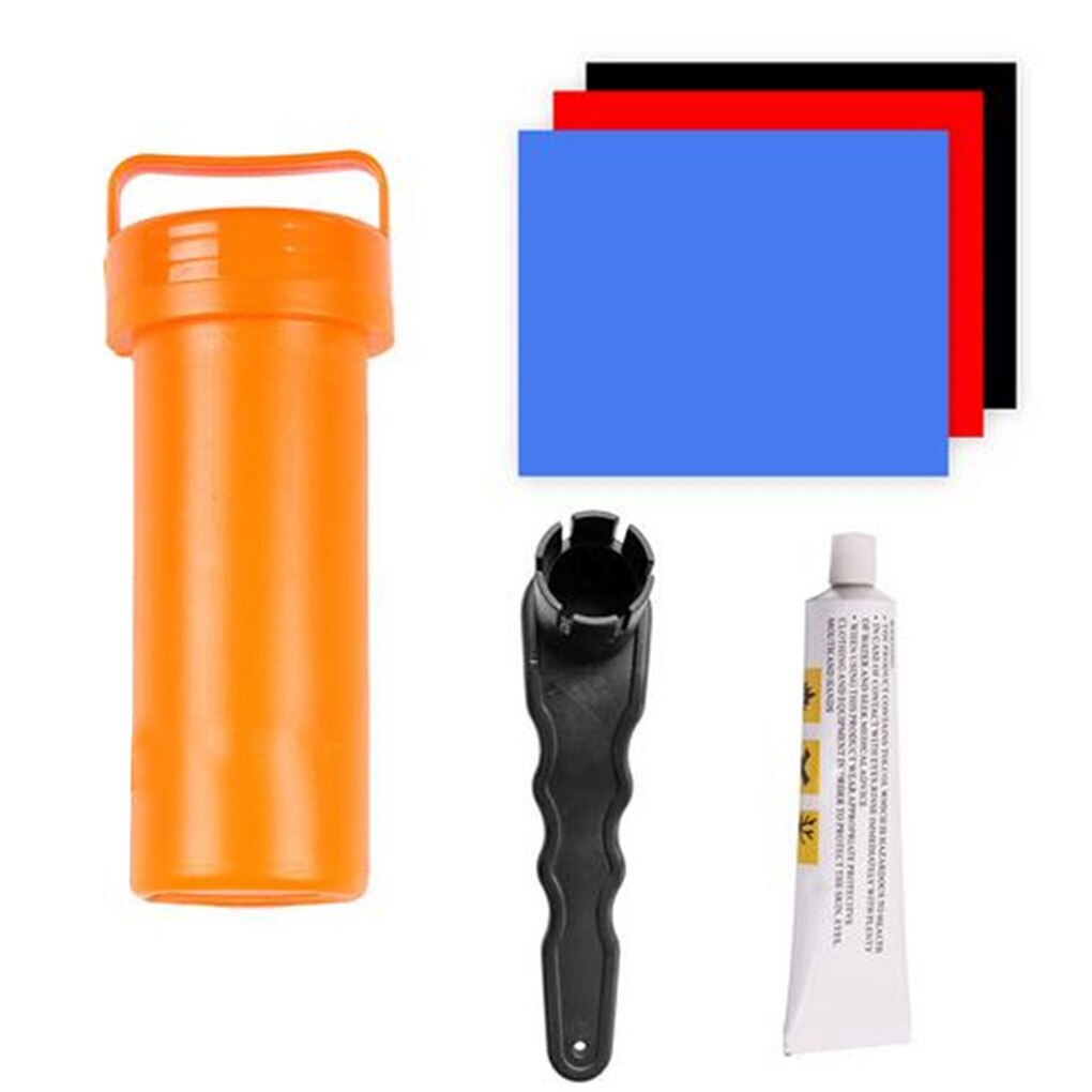 Color Random Inflatable Paddle Board Repair Kit Inflatable Kayak Raft Puncture Repair Patches Glue Wrench Set: Default Title
