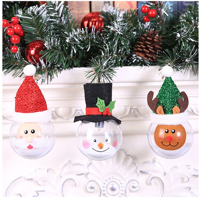 Kerstversiering Lichten Schuim Deeltjes Kerst Ballen Cartoon Creatie Sneeuwpop Kerstboom Decoraties