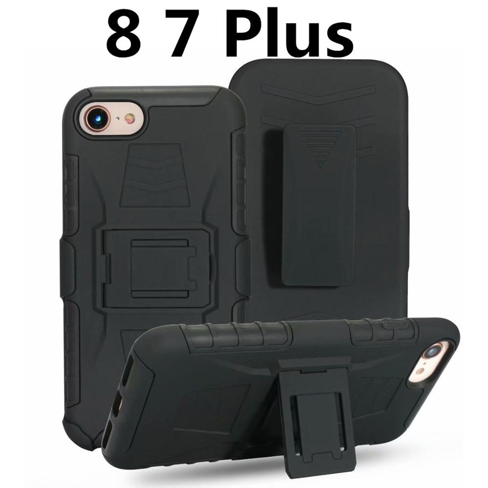 Für iphone 11pro XS Max Luxus Rüstung Stoßfest Holster Silikon Harte Fall Für iphone 8 7 6s Plus 5s handy Shell Abdeckung Taschen: For iphone 8 7 Plus