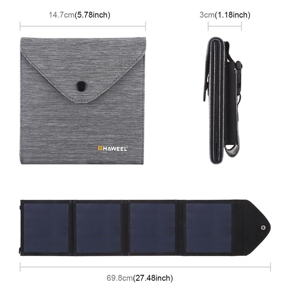 Solar Charger 14W 5V/2.2A Single USB Port Solar Battery Charger with 4 Panels