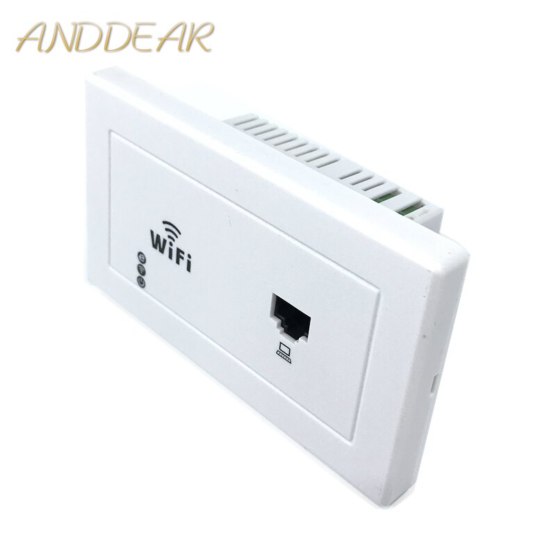 ANDDEAR White Wireless WiFi in Wall AP Hotel Rooms Wi-Fi Cover Mini Wall-mount AP Router Access Point