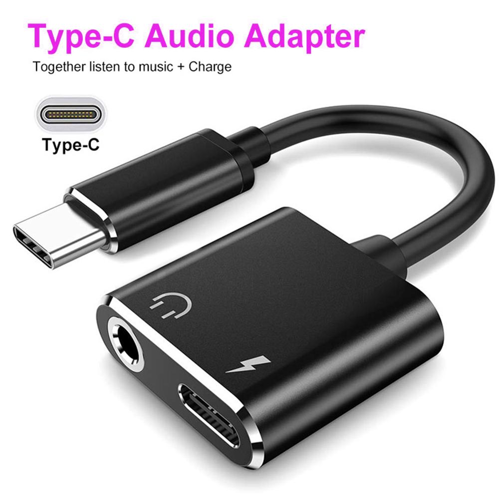 2 in 1 typ-c  zu 3.5mm Audio--adapterkabel ladeanschluss kopfhörer typ-c audiokabel aux-adapterkabel Headset anrufe Android