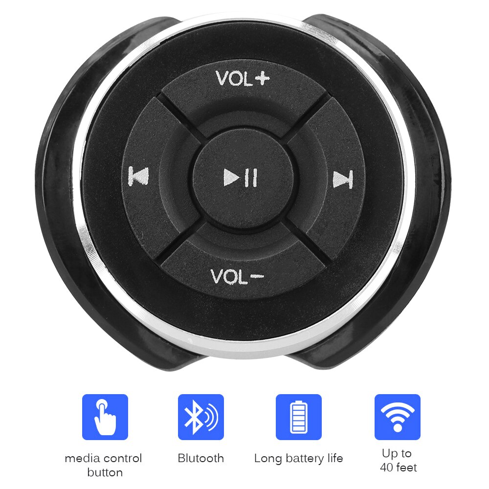 Motorcycle Bike Bluetooth-compatible Media Volume Button Steering Wheel Wireless Remote Controls For IOS Android Phone Tablet