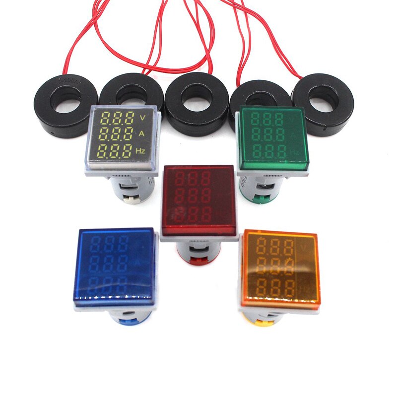 Ac digital led display ampere voltmeter amperemeter hertz spændingsstrøm frekvensmåler advarselsindikator signal tester