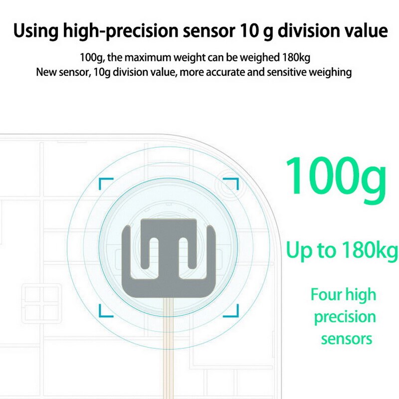 Usb Charge Bluetooth Scales Bathroom Scale Smart Backlit Display Body Weight Body Fat Water Muscle BMI