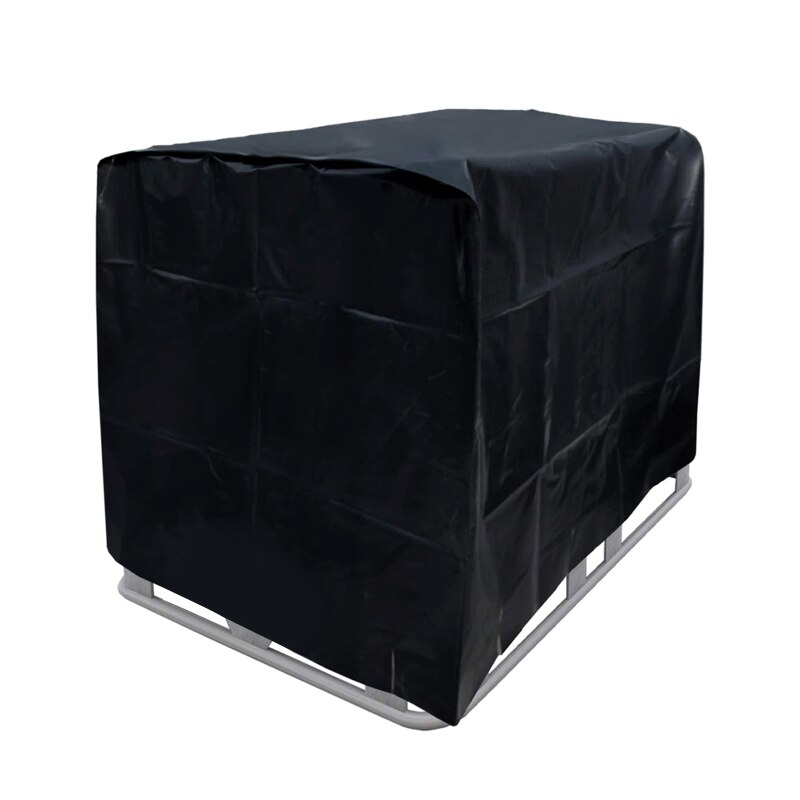 Water Storage Tank Cover 210D IBC Tote Cover for 800/1000 Liter Container Black Dustproof Water Barrel Cover Water