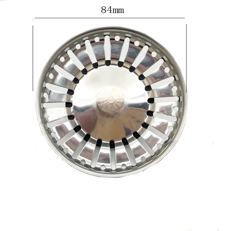 84MM Badkamer Gootsteenzeefje 304 Roestvrij Staal Water Stopper Sink Sink Water Filter Plug Aanrecht Accessoires
